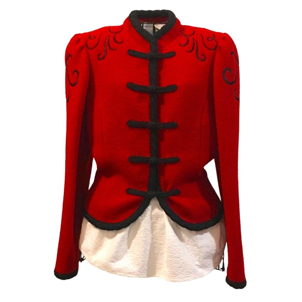 Brandon Red Pure Virgin Wool Blazer Structured